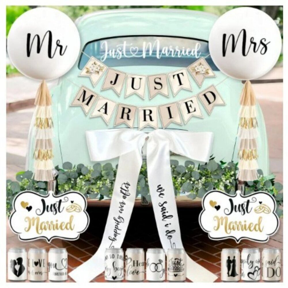 20 Pcs - Just Married Car Decorations I
